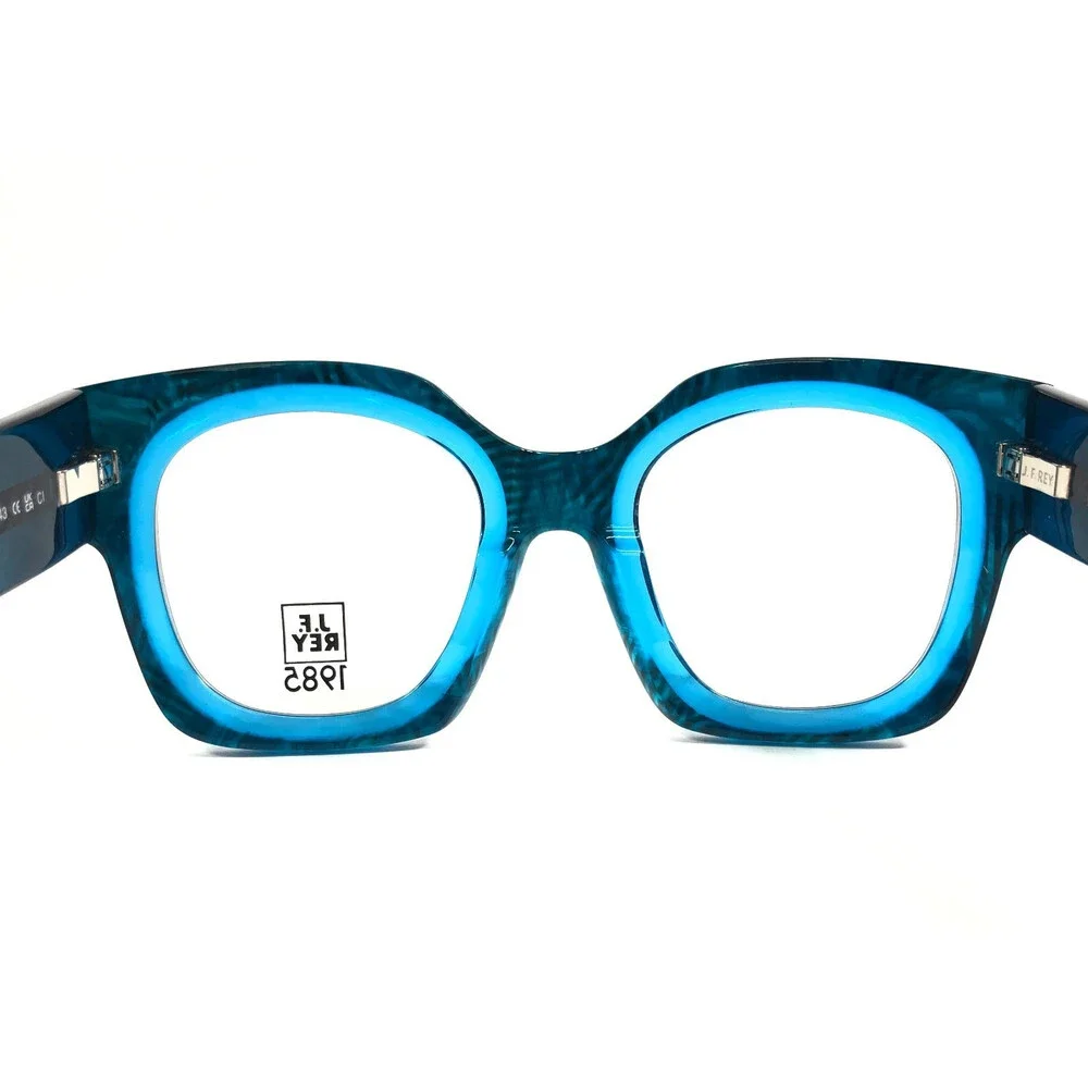 J.F. Rey Eyeglasses Frames ARIZONA 4424 Green Peacock/Turquoise Square 48-22-143